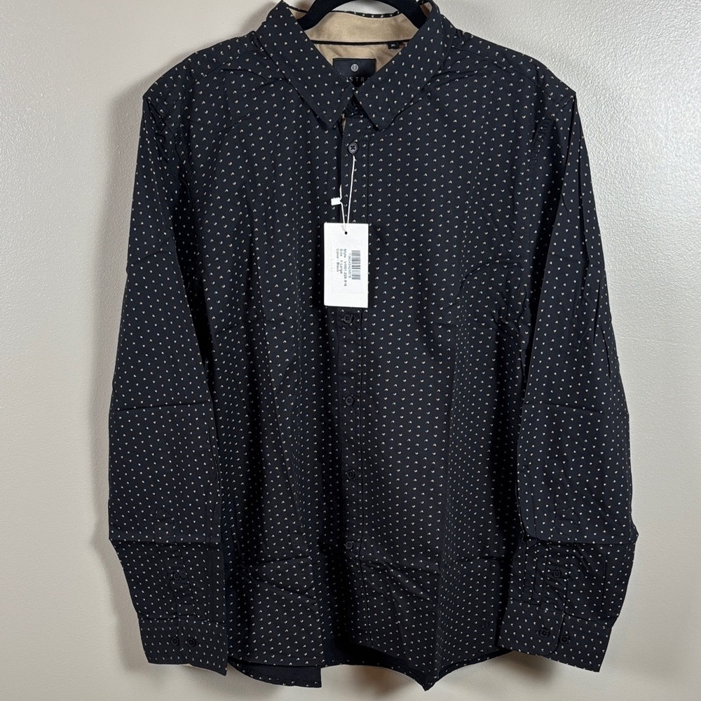 Men's Vustra Black Long Sleeve Button-Down Shirt